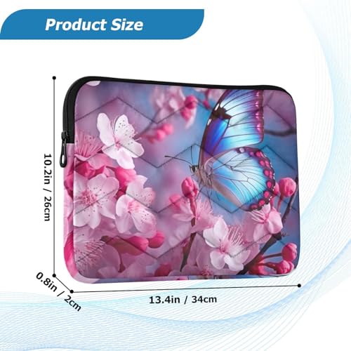Funda para portátil rosa con diseño mariposa 13-14 pulgadas miniatura 3