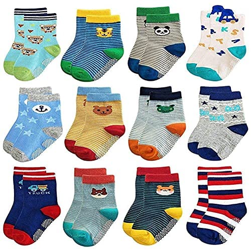 Image of Kidbee Baby Boy's Organic Cotton Anti Slip Grippers Socks