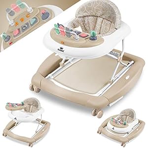 KIDIZ® 4in1 Lauflernhilfe Babywalker Spiel- und Lauflernwagen Gehfrei Schaukelfunktion Babywippe mit Rollen, Licht…