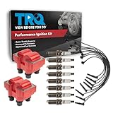 TRQ Ignition Coil & Spark Plug Kit 11 Piece Iridium Plugs Compatible with 1997-1999 Ford F-150 Expedition E-150 Econoline F-250 Crown Victoria 1996-1997 Lincoln Town Car Mercury Grand Marquis Cougar