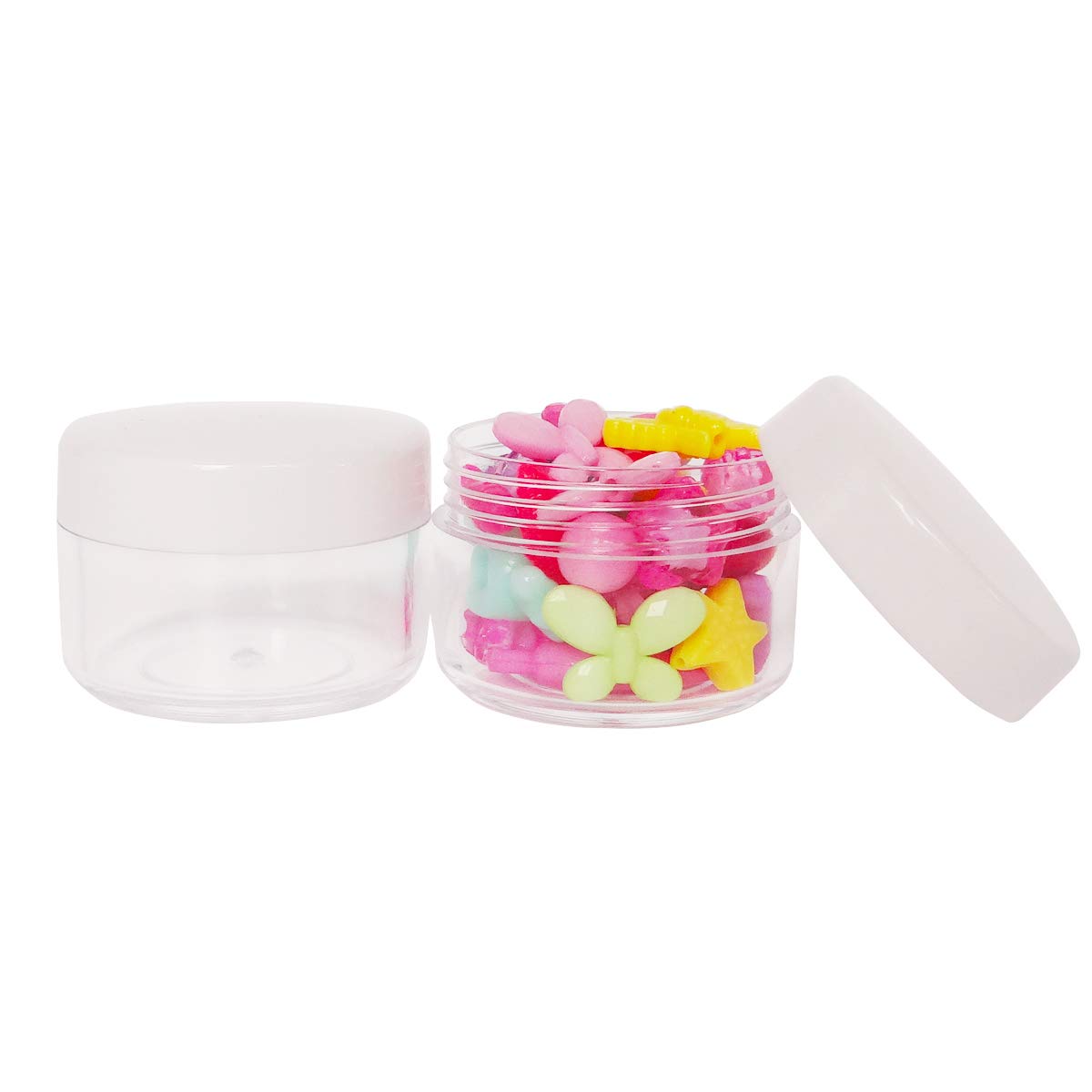 Wopanxye 12pcs 15 Gram 15ml Jars, Small Cosmetic Sample Empty Container, Plastic Round Pot White Screw Cap Lid - Image 4