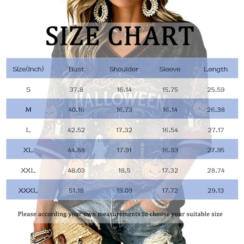 Halloween Shirts for Women Cotton Graphic Lightweight Pullover Tops - image 3