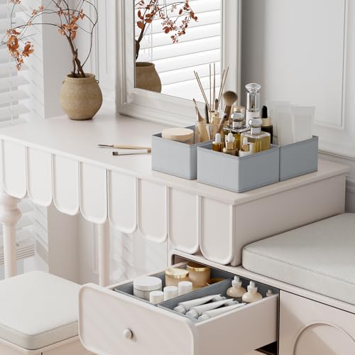 DIMJ 12er Schubladen Ordnungssystem Schubladen Organizer, Faltbare Aufbewahrungsbox Stoff, Unterwäsche Organizer, Organizer Kleiderschrank für Kleidung, BHS, Socken, Krawatten