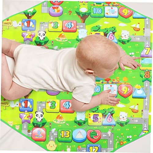 HOOTNEE Zeshoekig Spelmat Peuter Tapijt Tapijt Koraal Tapijt Nummer Leergebied Tapijt Tent Mat Kinderkamer Tapijt Flanel Baby Cartoon Vloerkussen Kruipen Tapijt Baby Vloermat Dikker - Afbeelding 8