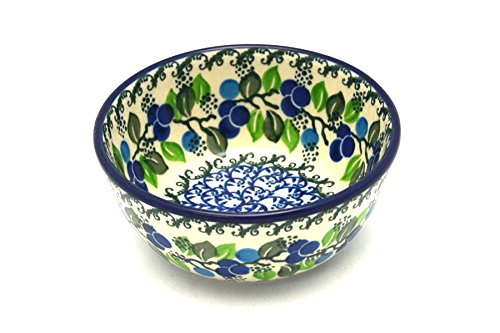 Polish Pottery Bowl - Ice Cream/Dessert - Blue Berries