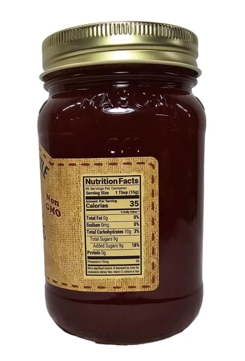 The Dutch Kettle Amish Homemade Style Muscadine Jelly 2/19 Oz Jars with Fabric Toppers