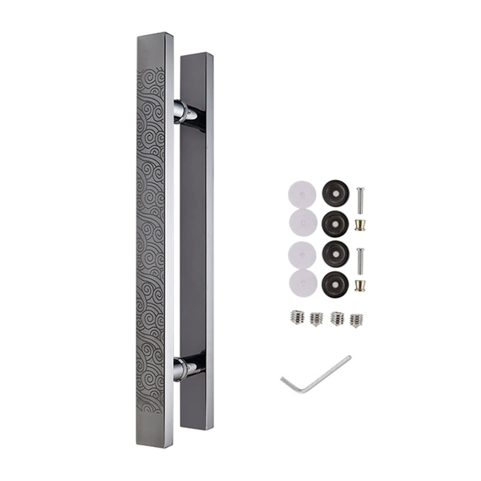 CWCQGH Door Handle Modern Push Pull Bar Handle, Chinese Style Door Handle Double-Sided, Sliding Barn Door Pull Bar Handle with Complete Kit, Stainless Steel Glass Entry Door Han,C-L 120cm/47.2 inch