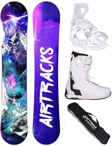 Airtracks Damen Snowboard-Set Freestyle Freeride High M Carbon...