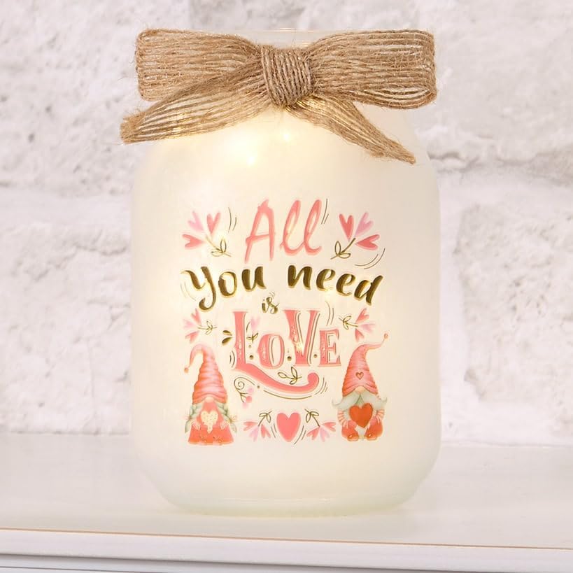 Valentine's and St Patrick's Fairy Light Mason Jar Table Decor - Need is Love