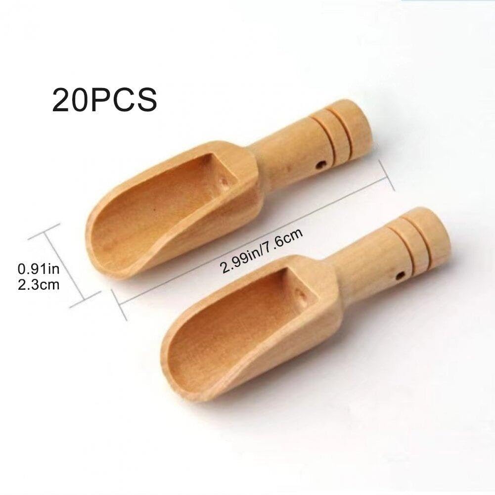 15 Stuks Mini Houten Lepels, Mini Bamboe Lepels voor Badzouten, Houten Spice Scoop, keukengerei, Van Toepassing op Koffie, Thee, Suiker(Bruin