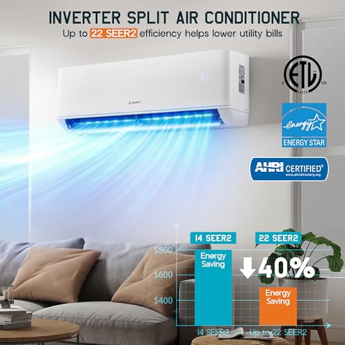 Albott Mini Split AC/Heating System, 28,000 BTU ODU, 22 SEER2 3 Zone 12K+12K+12K BTU Ductless Inverter Heat Pump, WiFi E - Additional View