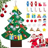 🎄El regalo de Navidad Perfecto: Este árbol de Navidad tipo bricolaje es un árbol artesanal con 26 accesorios lindos. En Navidad, los niños pueden decorar sus habitaciones. Con Velcro en el árbol de Navidad, puede colocar rápidamente estos accesorios en cualquier lugar.