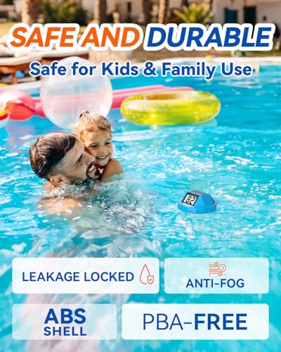 Image of BALDR Solar Pool Thermometer Floating, Dual LCD, IPX8, Anti-Fogging | Digital Water Thermometer Wireless for Pool /Hot Tubs /Spas /Ice Baths /Aquariums
