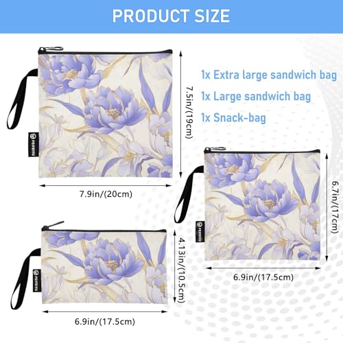 Pack de 3 Bolsas Reutilizables para Snacks y Sándwiches miniatura 3
