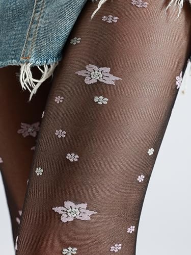Image of Sahabowi Women Tights, Sheer High Waist Pantyhose, Vintage Control Top Stockings, Siwa7