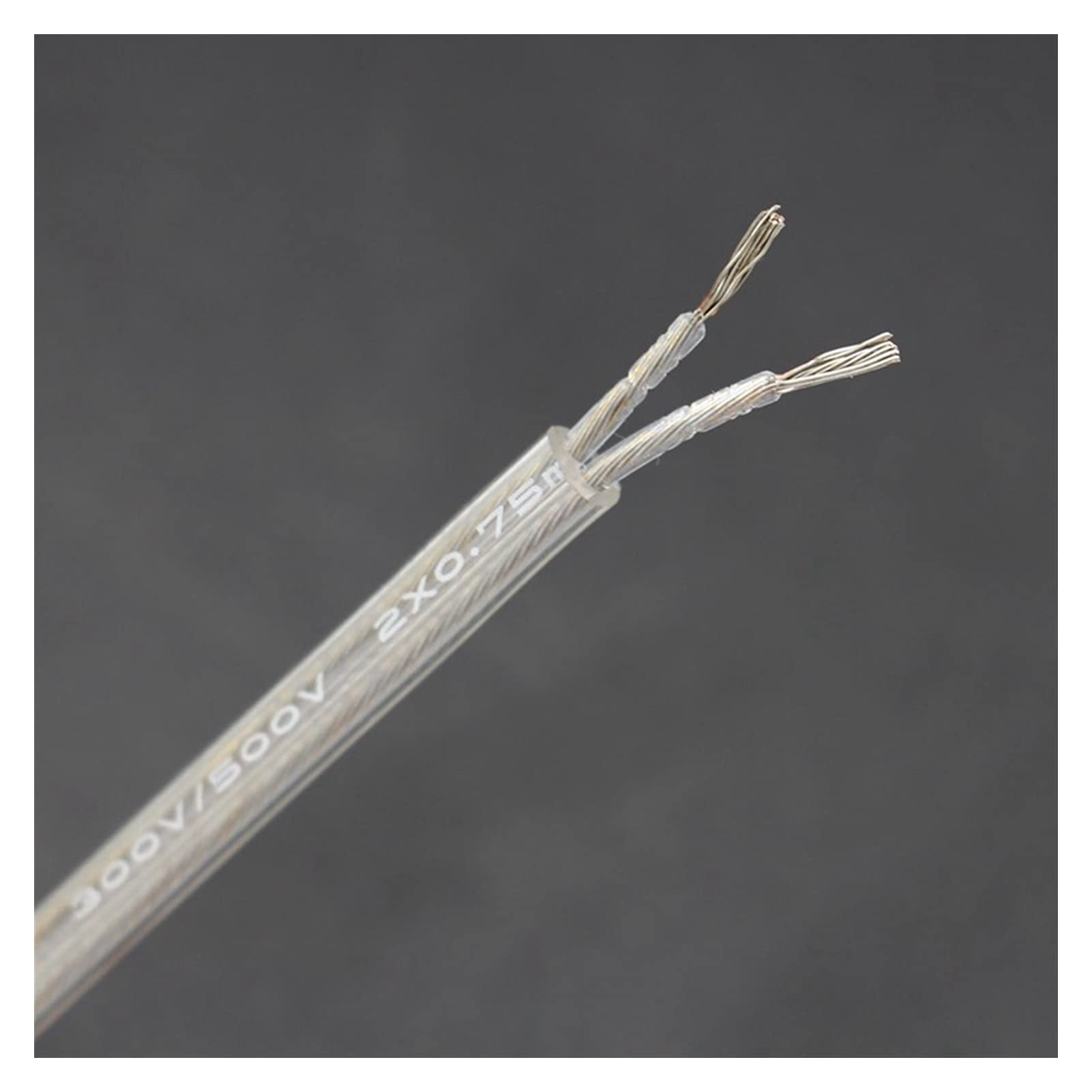 Cavo Elettrico, Cavi Elettrici Cavo elettrico trasparente PVC Clear Round Cable 2 Core 3 Core 0,75mm2 Cavi di alimentazione per cavo luminoso(2 Core Round,20m)