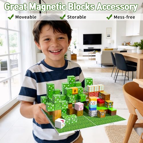 Image of Magnetic Blocks Baseplate for Minecraft Magnet Blocks 4PCS Glassland
