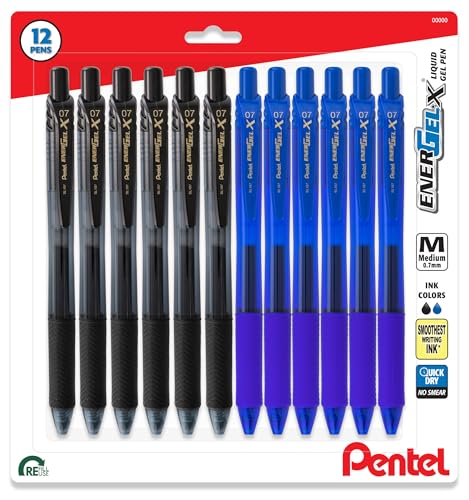 Bolígrafo Pentel EnerGel X Retráctil Gel Líquido 0.7mm 12 pzas miniatura 1
