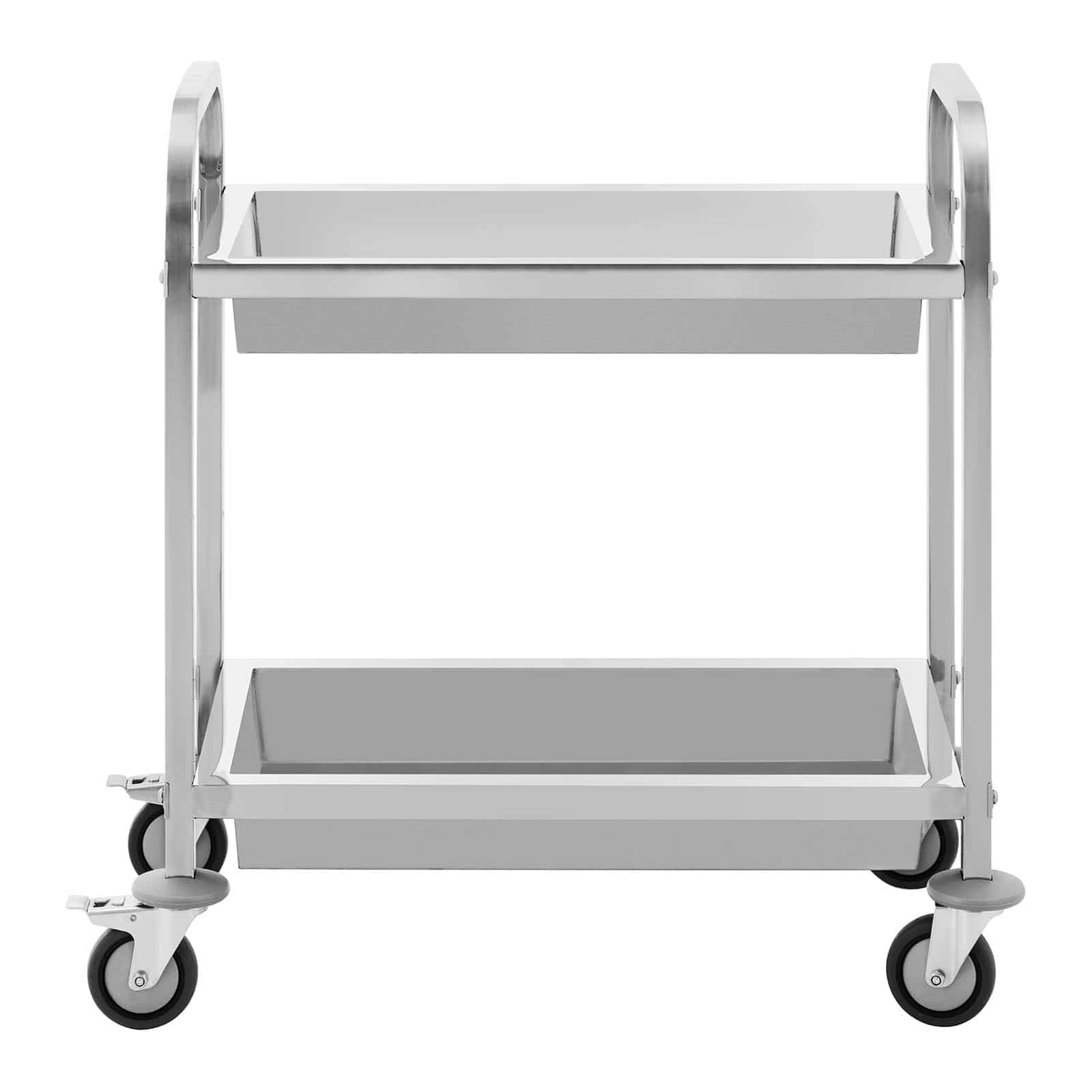 Royal Catering RCSW-102 Servierwagen 2 Borde 62,6 x 33,5 x 10 cm 72 kg Küchenwagen Edelstahl Küchenrollwagen Rollwagen Küche