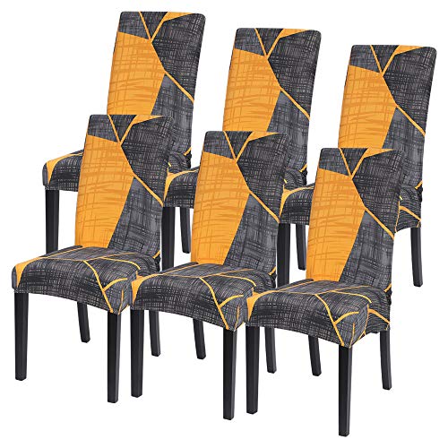 ChicSoleil Fundas para sillas de comedor, juego de 1, 2, 4, 6, fundas elásticas para sillas de comedor, fundas de jacquard extraíble y lavable para comedor, cocina