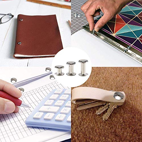 WedDecor Gunmetal 9x13mm Chicago Screw, Double Cap Rivet with Flat Head, Anti Resistant, Durable Brass for Arts Crafts, Leathercrafts, DIY Decoration, Handicrafts, 20pieces