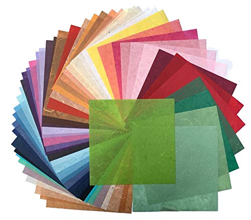 50 Sheets Mixed Colors 8 x 8 Inches Square Origami Paper Arts Folding Craft, Decoration Paper, Square Folding Paper for DIY Crafts, Thin Mulberry Paper Sheets