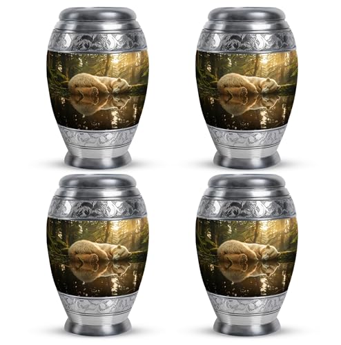 Image of Bear Urn - Small Urns for Human Ashes Keepsake - Urns for Ashes Adult Female Mom (3 inch Pack of 4)