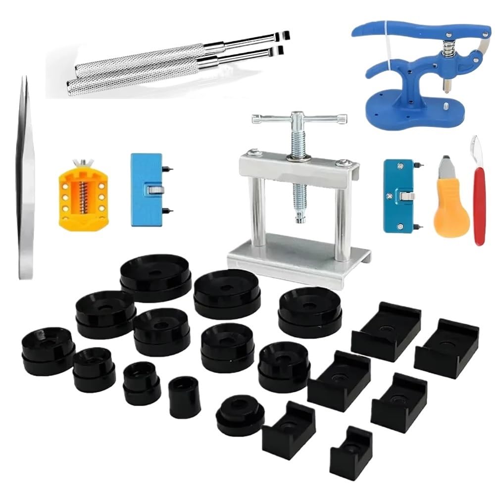 Uhrmacher-Gehäuseboden-Presswerkzeug-Set – rutschfeste Nylon-Einpressbacken, Gehäuseverschluss-Reparaturset (025520pack)