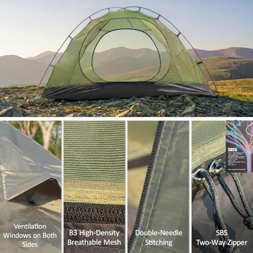 Image of ShinHye Backpacking Tent 2 /3 /4 Person - Ultralight Dome Portable Tents for Camping Easy Set Up, Outdoor Hiking Waterproof Camp Instant Tent Two Doors Double Layer