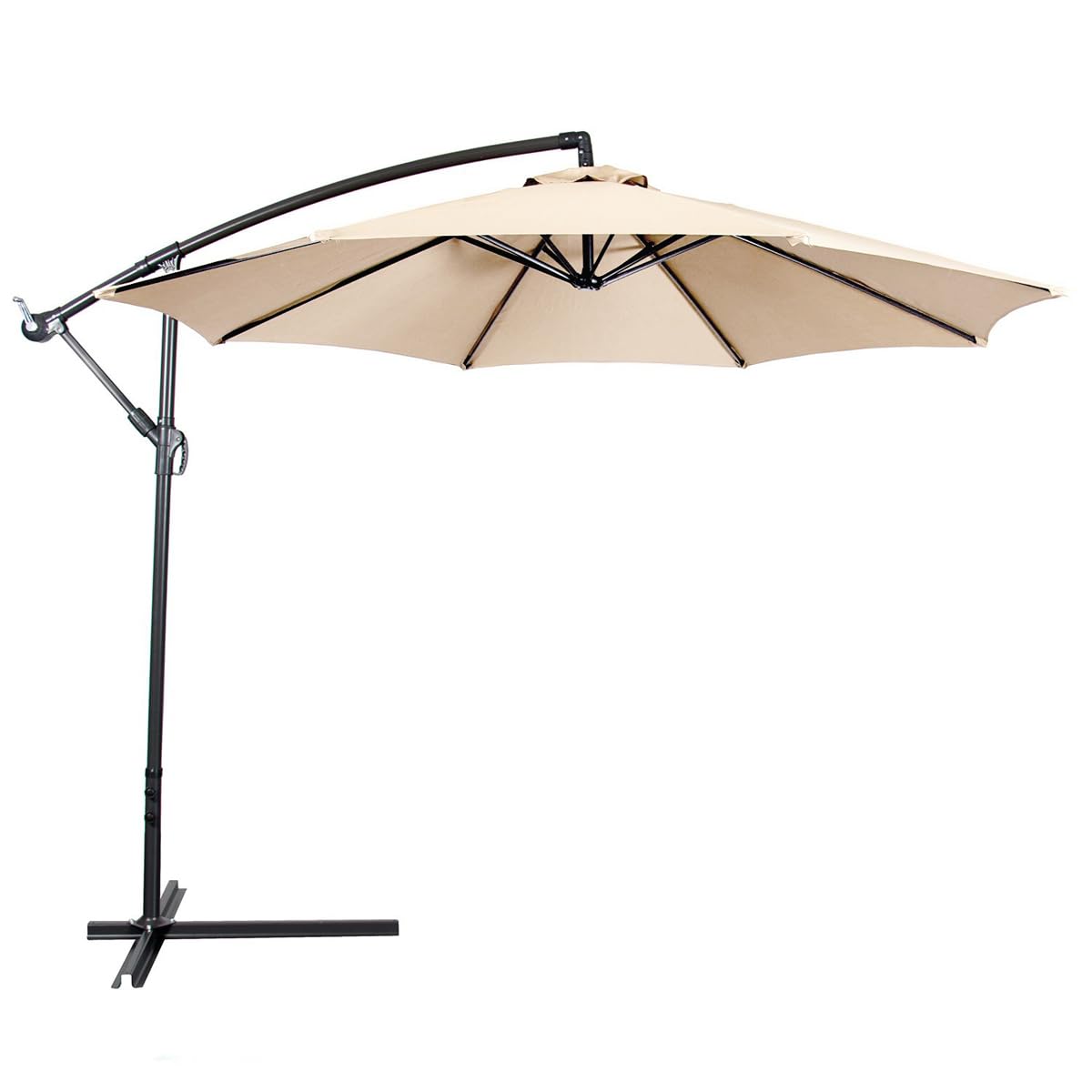 Yellowshop | Ombrellone Da Giardino colori vari Ø mt. 3X3 Decentrato In Acciaio, Parasole Laterale Arredo Piscina, Gazebo, Terrazze, Bar, Hotel, Balconi
