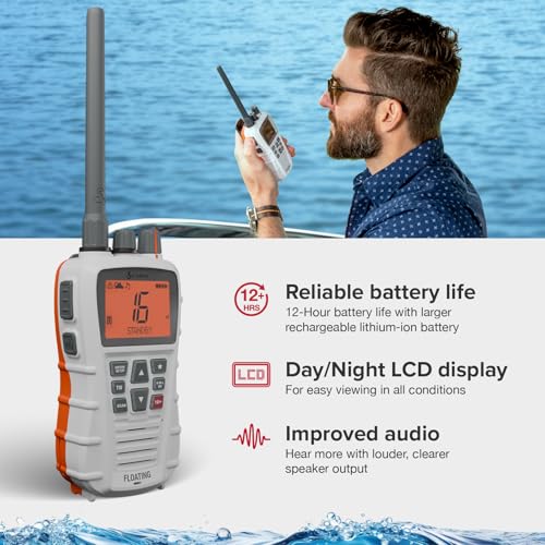 Image of Cobra BlueBound 350 VHF Handheld Marine Radio - White, 6-Watt, Floats