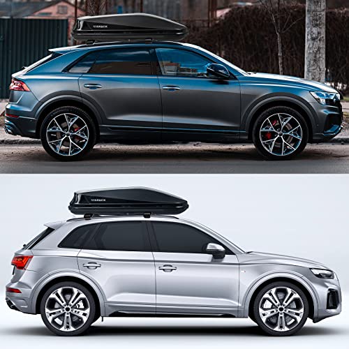 Hard Shell Roof Cargo Carrier with Security Keys, Roof Box, Cargo Box, 62 (L) x 31 (W) x 15(H) Inches, 14 Cubic Feet (Tool Free Install), Black