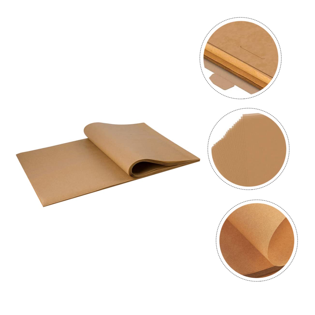 200 pièces Papier Cuisson Sulfurisé Non Blanchi Antiadhésif pour Barbecue et Friteuse à Air Absorbantes Huile pour Pâtisserie et Cuisson