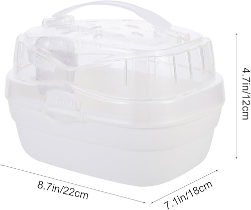 Miniatura 6 de iplusmile Jaula portátil para hámster, transpirable, caja de viaje, mango para mascotas, ideal para hámsters, erizos, conejillos de indias