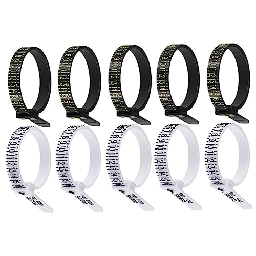 LALAFINA Ring Sizer Ring Measurer Tool 10pcs Ring Size Measuring Kit Ring Gauge Compact Ring Sizer for Men Women Material Random Style