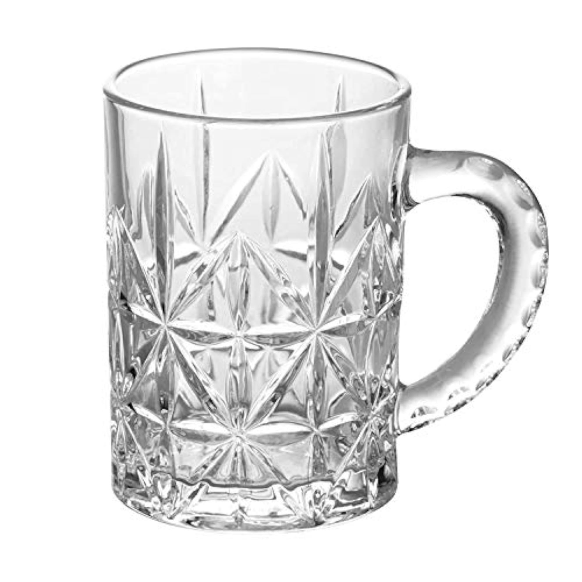Luxury Crystal Beer Glass Mug Diamond Cut Star Beer Mug Set