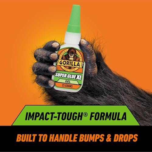 gorilla super glue gel xl clear glue 25 gram pack of 1 - all purpose and fast setting for projects and repairs