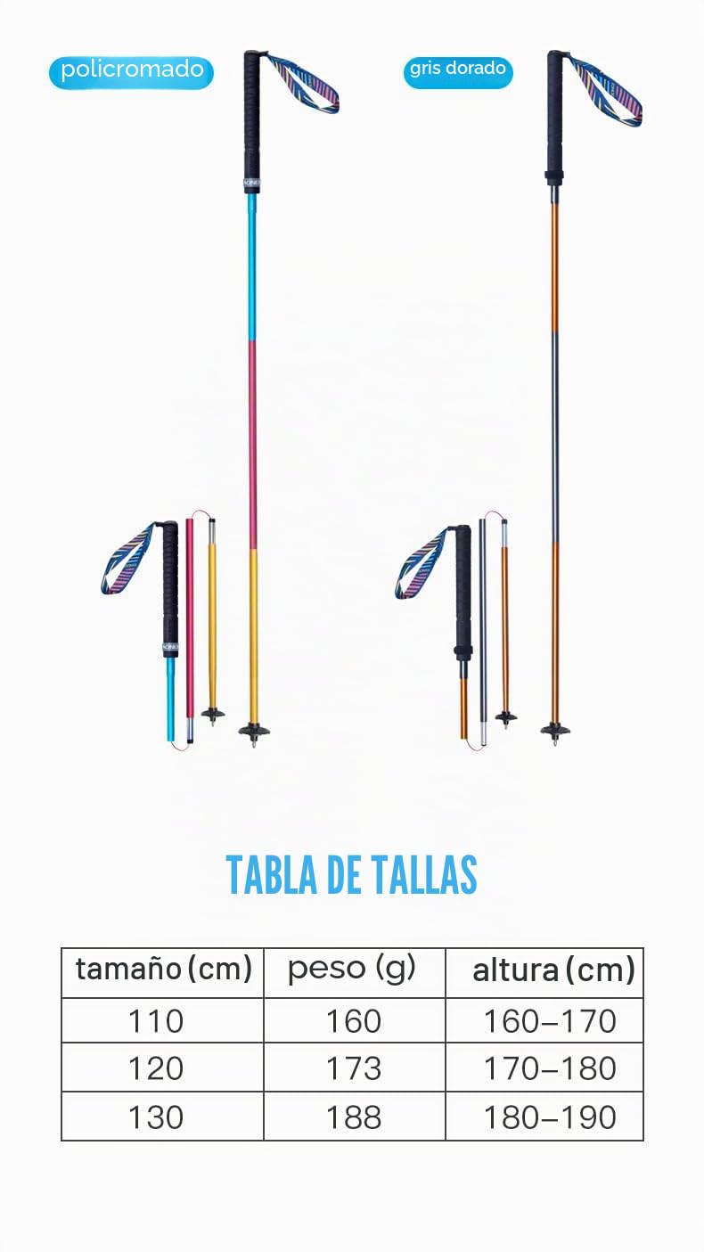 Bastones de trekking plegables ligeros de aluminio 110/120 cm ajustables Aonijie ultraligeros para bastones de correr