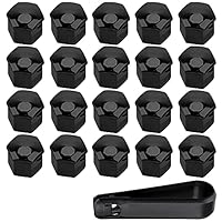 20x Radschrauben Radmuttern Bolzen Kappen Abdeckung Set PKW Auto 19mm Schwarz