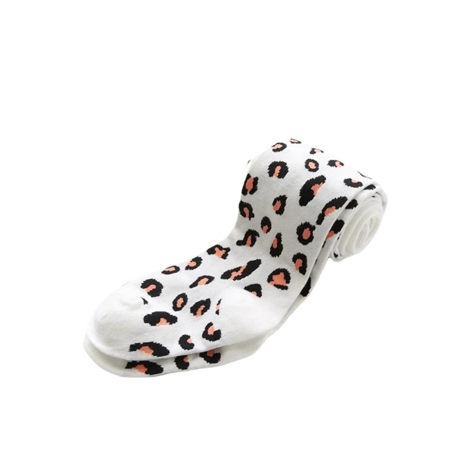 Frühling und Herbst Kinder Strumpfhosen Baumwolle Mode Leopardenmuster Kinder Bequeme und atmungsaktive Strumpfhosen for Mädchen(White,S)