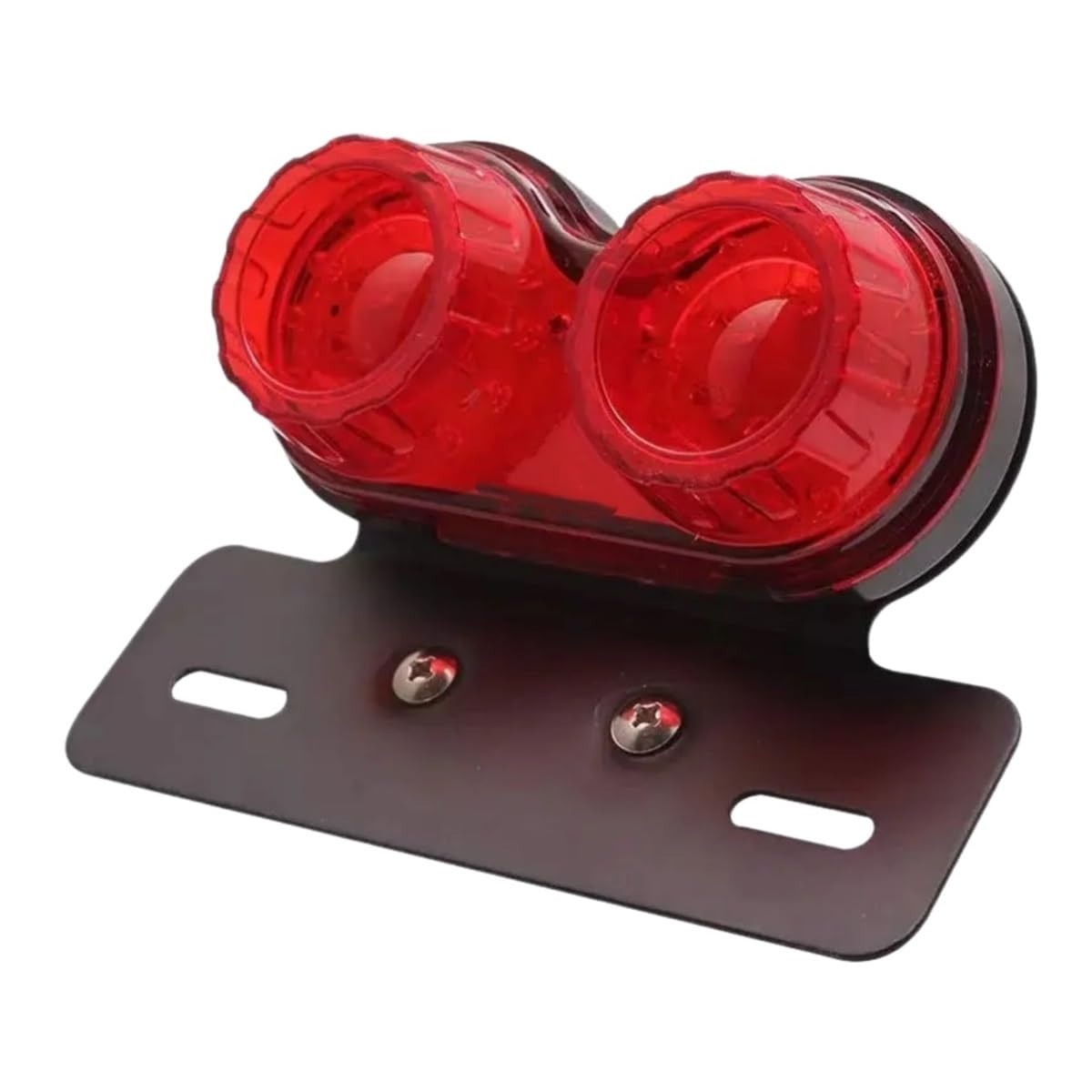 Generique Moto Arrière Lampe Feu Arrière LED Universel Pour Motos, Clignotant De Frein Intégré, D'arrêt Avec Support Plaque D'immatriculation