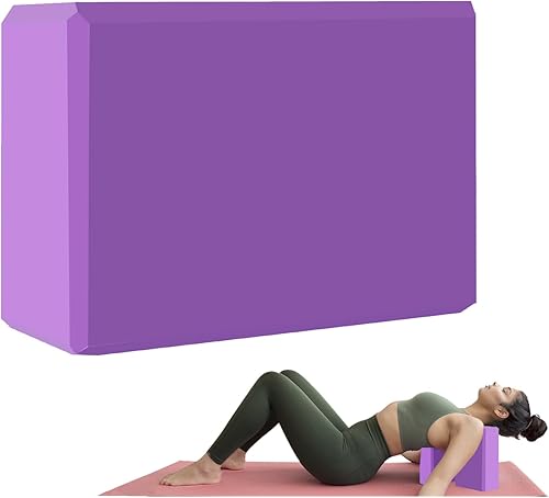 Miniatura 15 de Bloque de yoga – Espuma EVA de soporte sin látex – Superficie suave antideslizante con bordes biselados para yoga, pilates, meditación – Accesorios