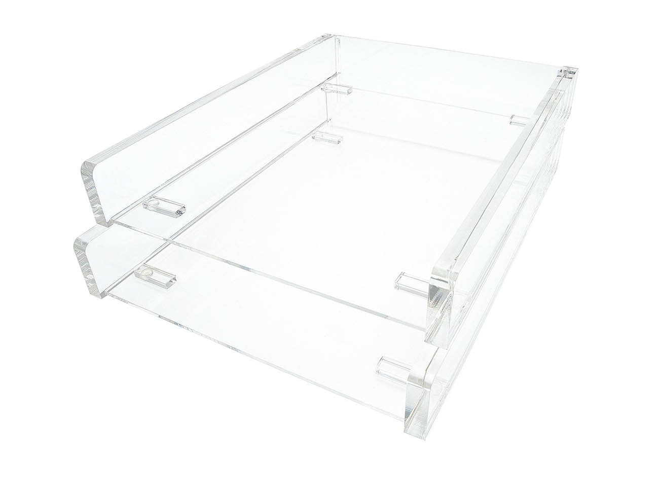WEDO Porte-Lettres Acrylique Noir Mat 2 Compartiments - Organisateur Bureau Élégant Black Office
