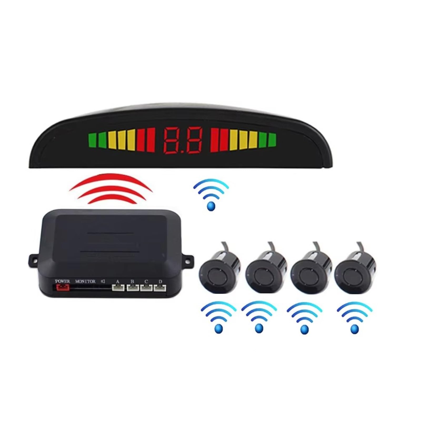 Sensori Di Parcheggio Wireless Per Auto Parktronic Con 4 Sistemi Di Rilevamento Radar Per Retromarcia E Retromarcia Monitor Per Angoli Ciechi Sensore Retromarcia
