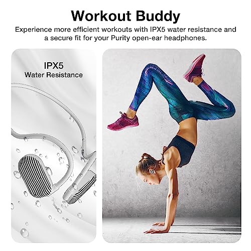 Image of Purity Air Open Ear Headphones - True Air Conduction Wireless Bluetooth Open Ear Earbuds with Dual Mic for iPhone /Android - Secured Long Wearing Comfort, Sports Sweat Resistant (BWS144)