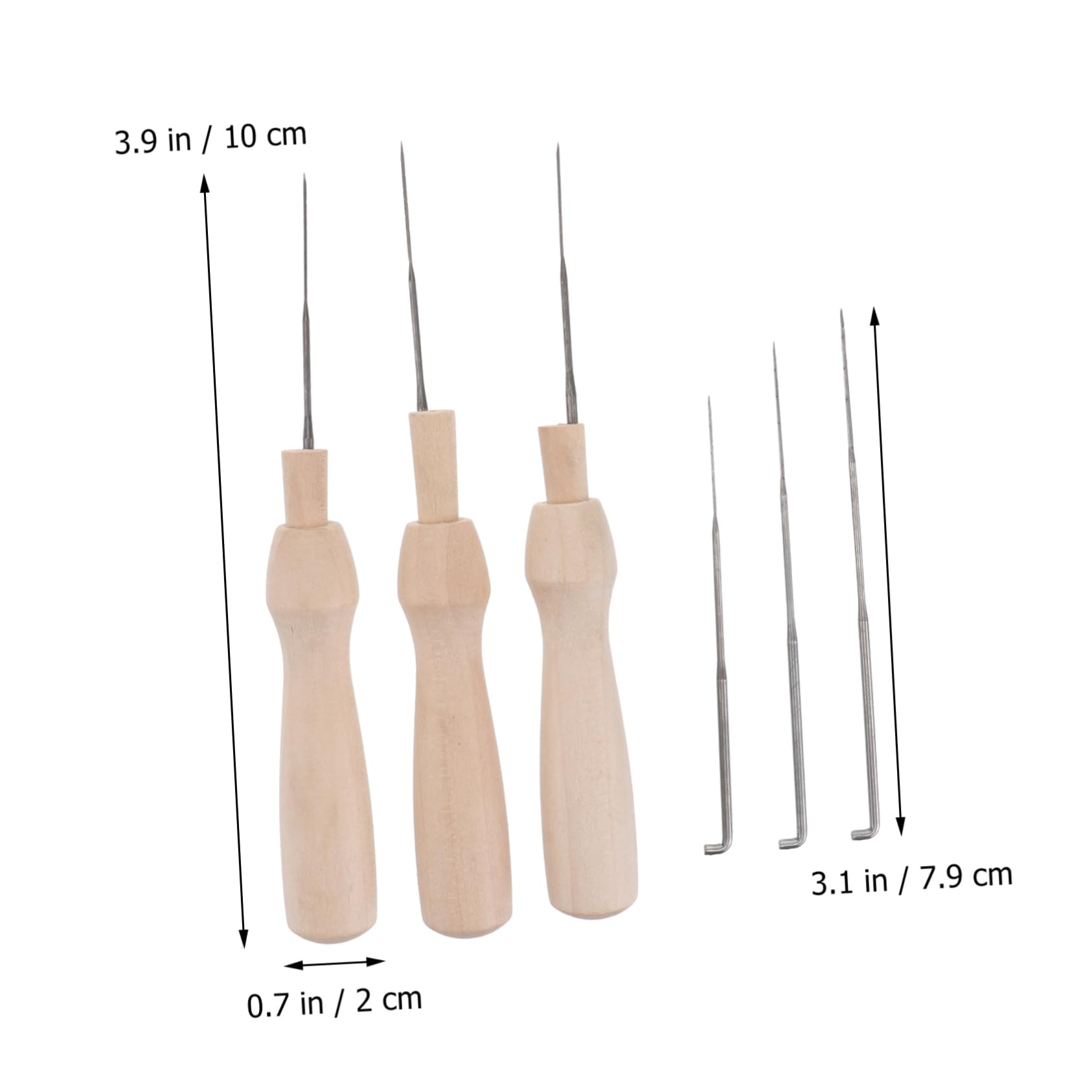 STOBOK Nadelfilz Zubehör mit 3 Holzgriffen und Transparenten Flaschen
