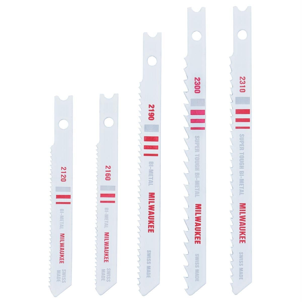 Milwaukee 49-22-1168 Lot de 5 lames de scie sauteuse à tige universelle en métal/bois
