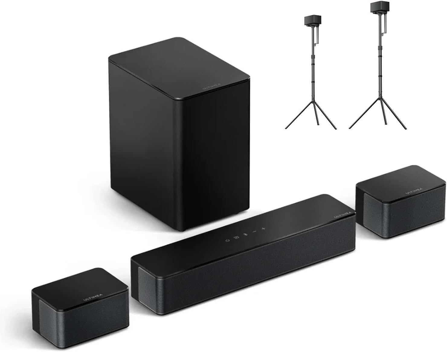 ULTIMEA 5.1CH Sound Bar with Subwoofer, Bundle with 2-Pack Speaker Stands, Compatible with Aura/Poseidon/Skywave Series, 320W Home Theater System for TV - Image 1 of 9