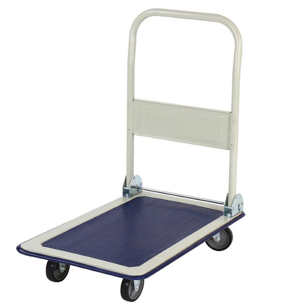 Bakaji Carrello Portapacchi Portatutto da trasporto con manico Pieghevole, Pianale portata massima 150 kg, 4 Ruote (Carrello Piano 4 Ruote)