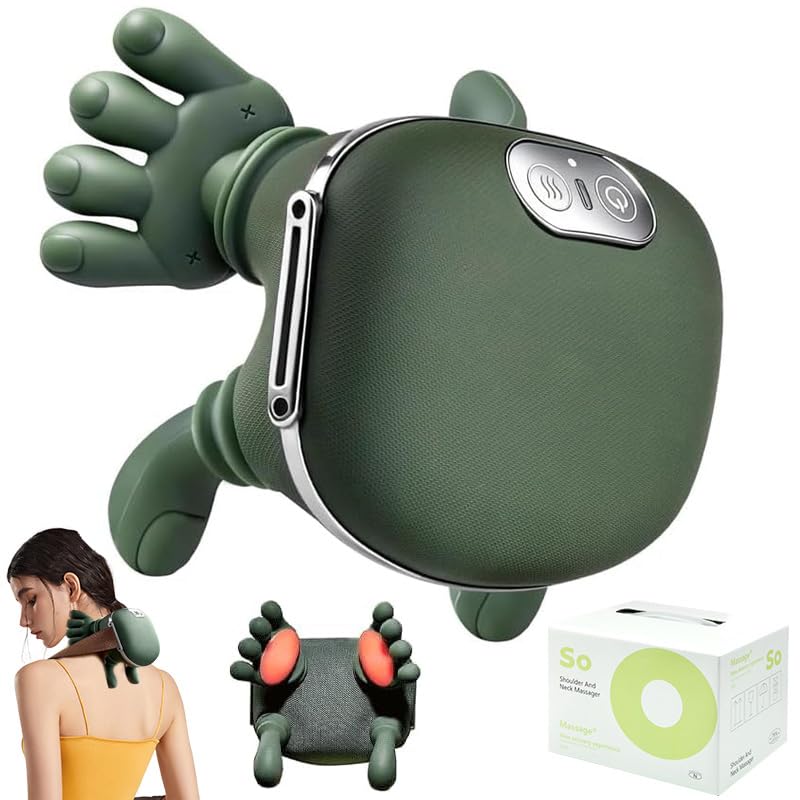 Massagegerät 4D Nackenmassagegerät Nackenmassagegerät mit Wärme Heizendes Nacken Shiatsu Massagegerät 3 Modi 2 Heizstufen USB Elektrische Schultermassagegerät Neck Massager für Zuhause Büro Reise